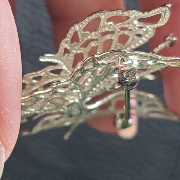 MONET Filigree Butterfly Brooch, Book Piece-  Vintage, Estate - Picture 5 of 6